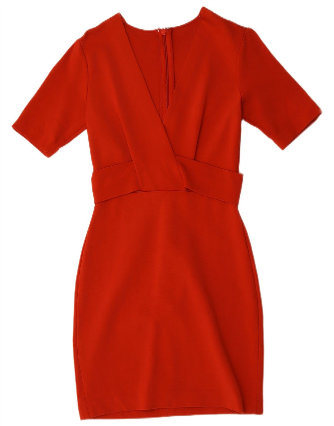 Reiss Robe fourreau pour femme UK 8 Petite Viscose Rouge