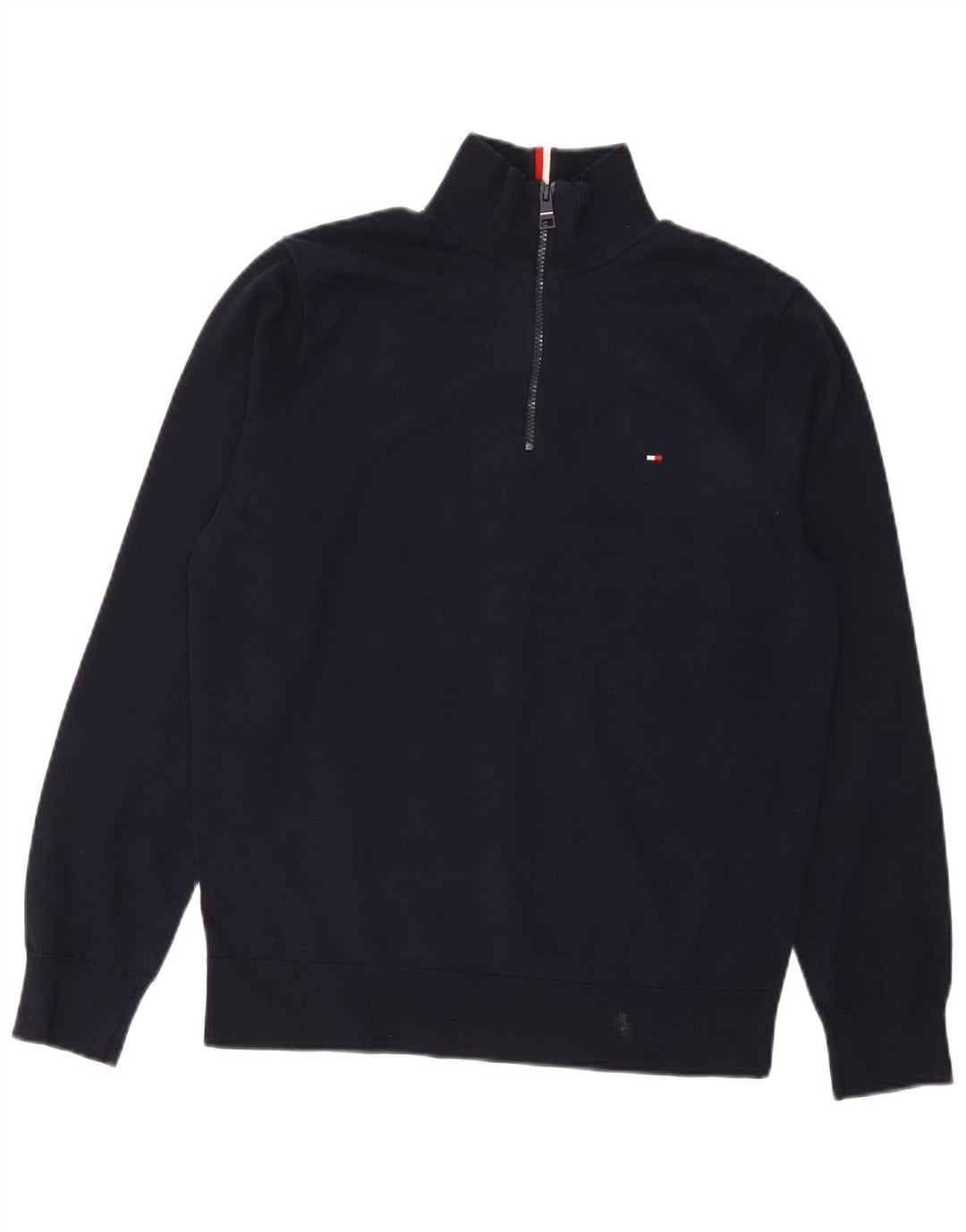 Tommy Hilfiger Pull col zippé homme bleu marine moyen coton