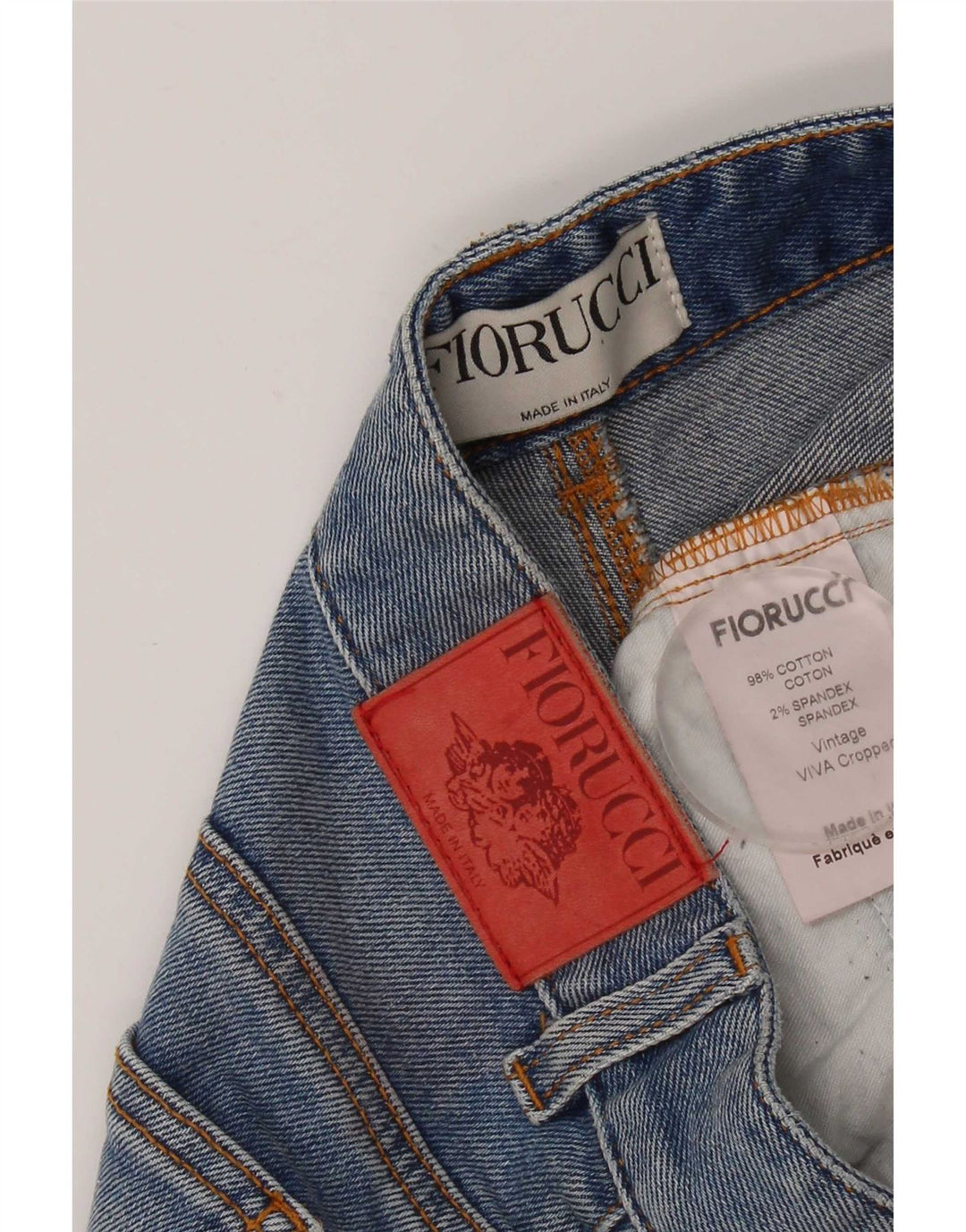 Fiorucci Jean court bootcut femme W27 L24 coton bleu