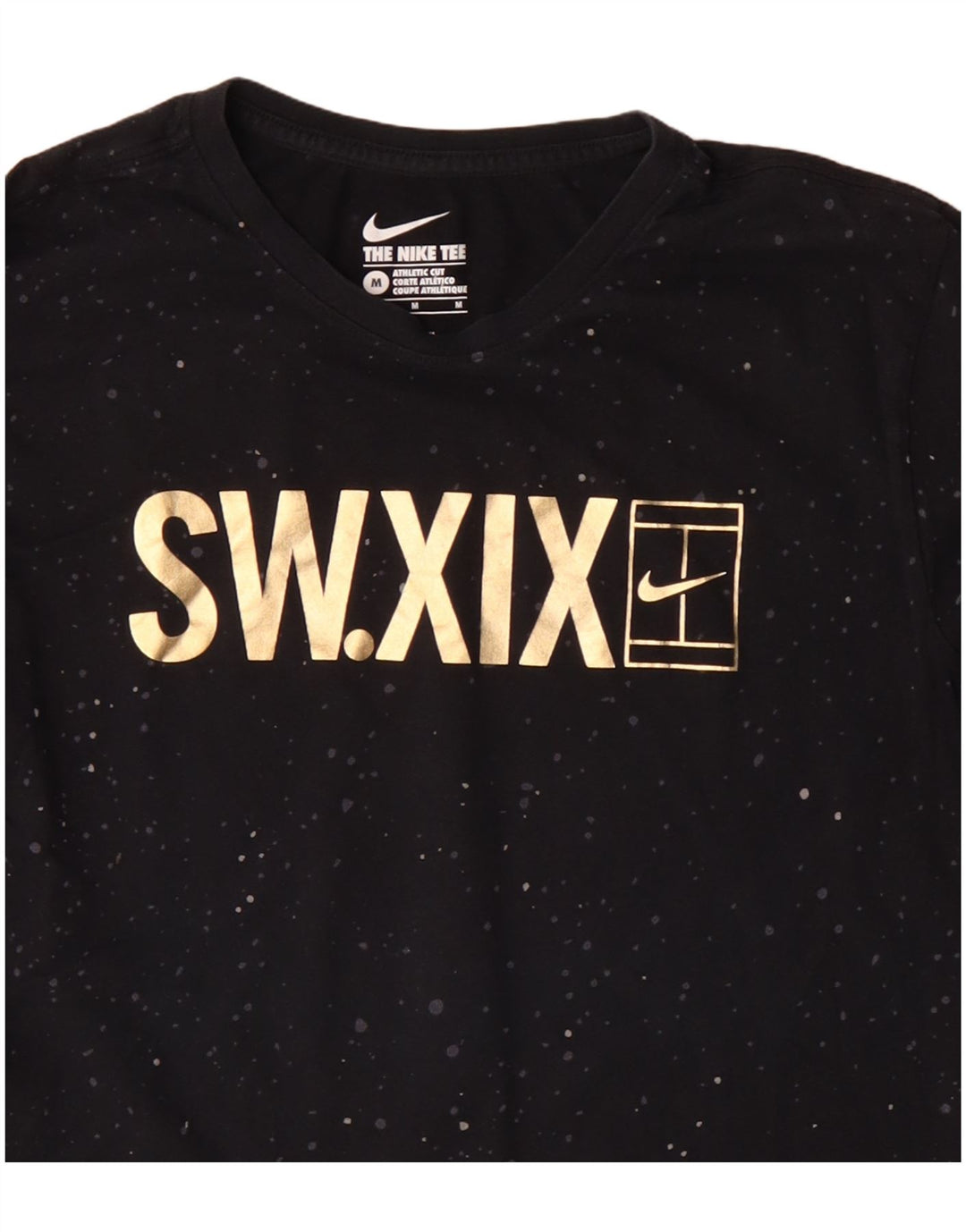 Nike Haut à manches longues en coton moucheté noir moyen pour homme