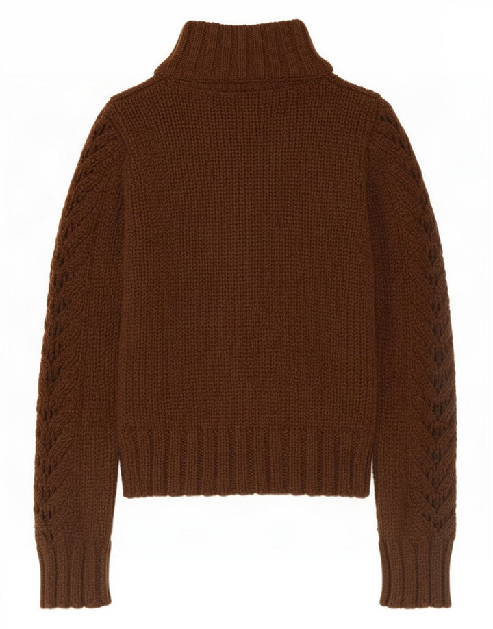 Zara Cardigan Femme Pull UK 12 Marron Moyen