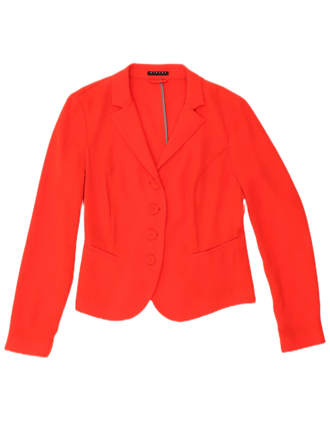 Sisley Veste Blazer 4 Boutons Femme UK 10 Petit Orange Polyester