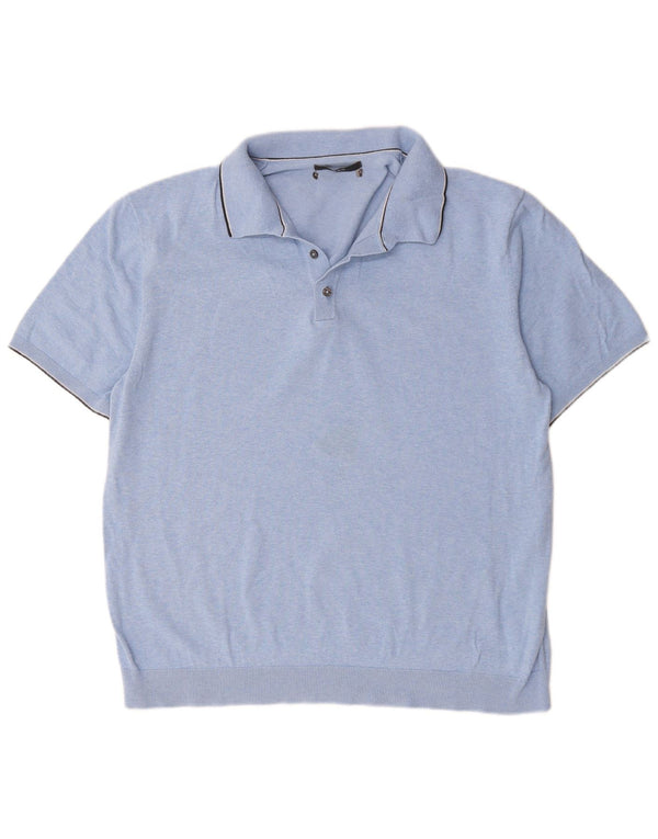 Marks & Spencer Polo Homme Bleu Moyen Coton