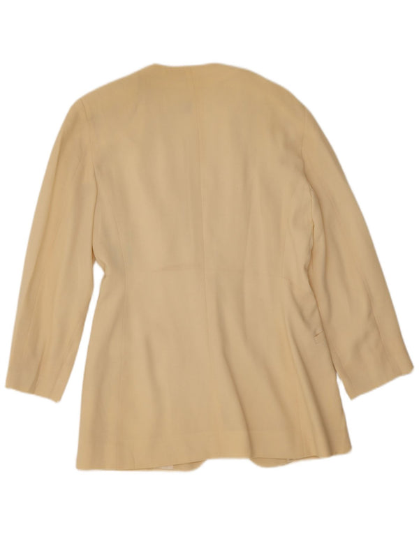 Marella Veste blazer à 1 bouton pour femme UK 12 Jaune moyen Laine vierge