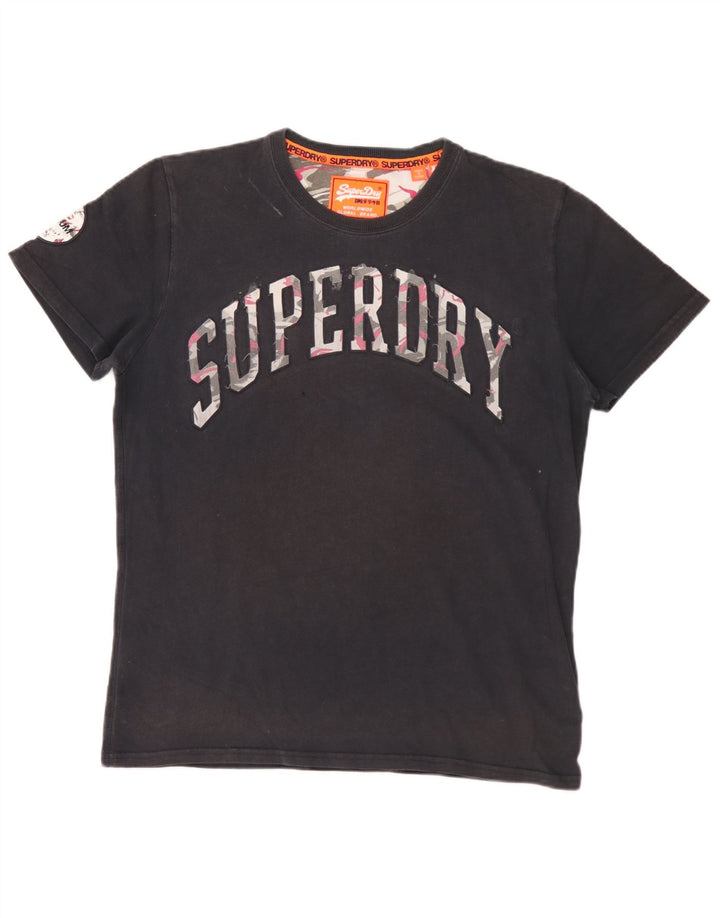 Superdry T-Shirt Graphique Top XL Noir Coton Homme