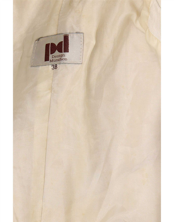 Veste en cuir Batwing femme vintage EU 38 Blanc Moyen