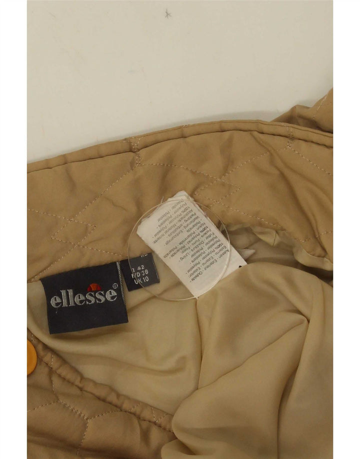Ellesse Veste matelassée surdimensionnée pour femme UK 10 Small Beige Polyester