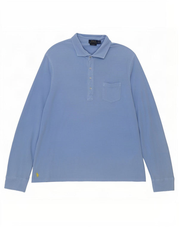 Polo Ralph Lauren Chemise à manches longues pour hommes 2XL Bleu Coton
