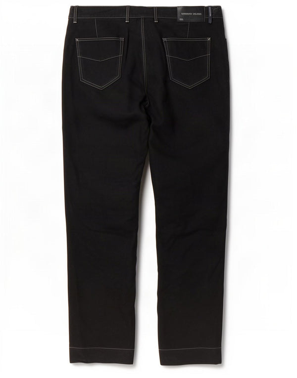 Trussardi Pantalon Chino Droit Homme IT 52 XL W36 L34 Noir Coton