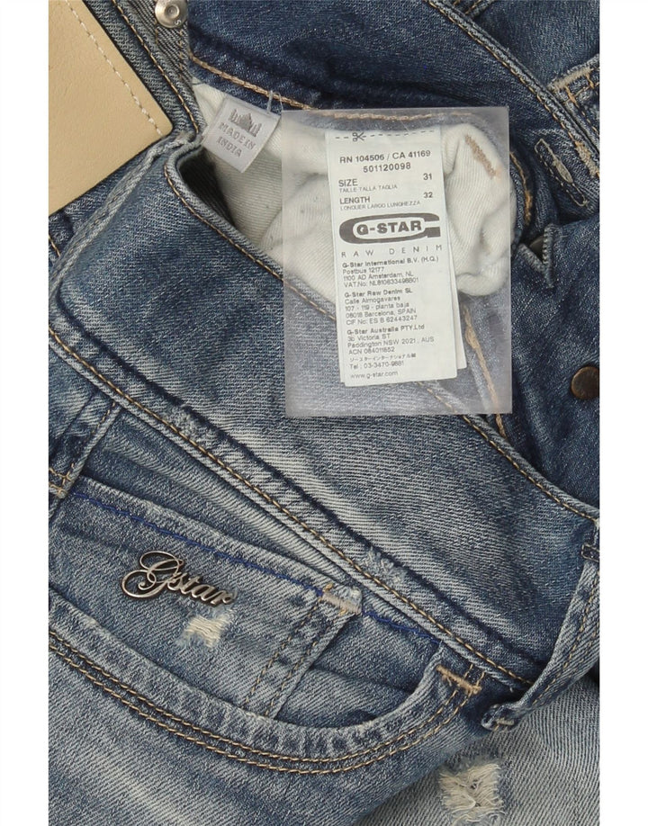 G-Star Femme Jean droit vieilli W31 L32 Bleu Coton