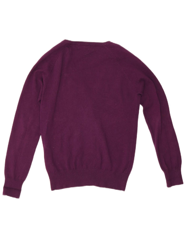 Zara Cardigan Femme Pull UK 12 Coton Violet Moyen