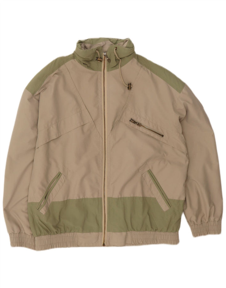 Veste de pluie femme vintage UK 18 XL Beige Colourblock Polyester