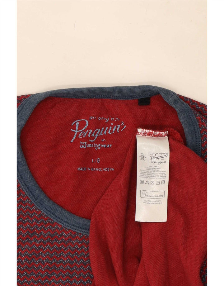 Penguin T-Shirt Homme Grand Chevron Rouge