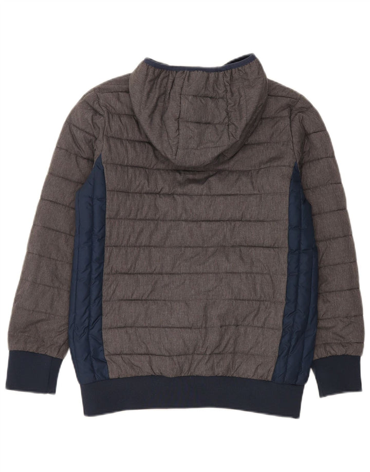 Ellesse Veste matelassée à capuche pour garçon 12-13 ans Gris Colorblock Nylon