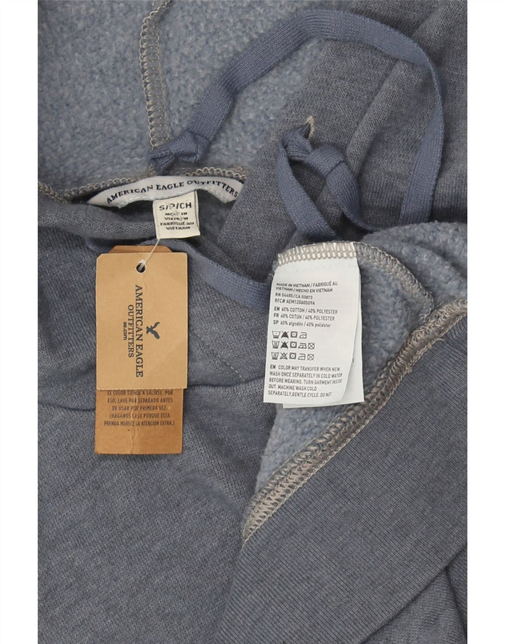 American Eagle Pull à capuche surdimensionné graphique pour femme UK 10 Petit Gris