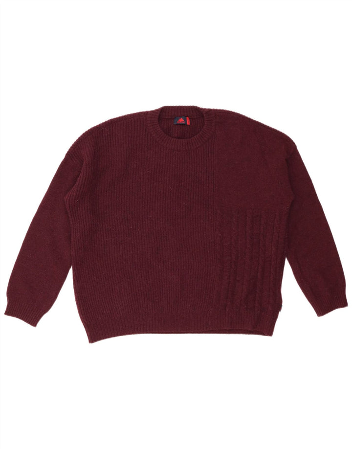 KAPPA Pull surdimensionné à col rond pour femme UK 16 Large Laine Marron