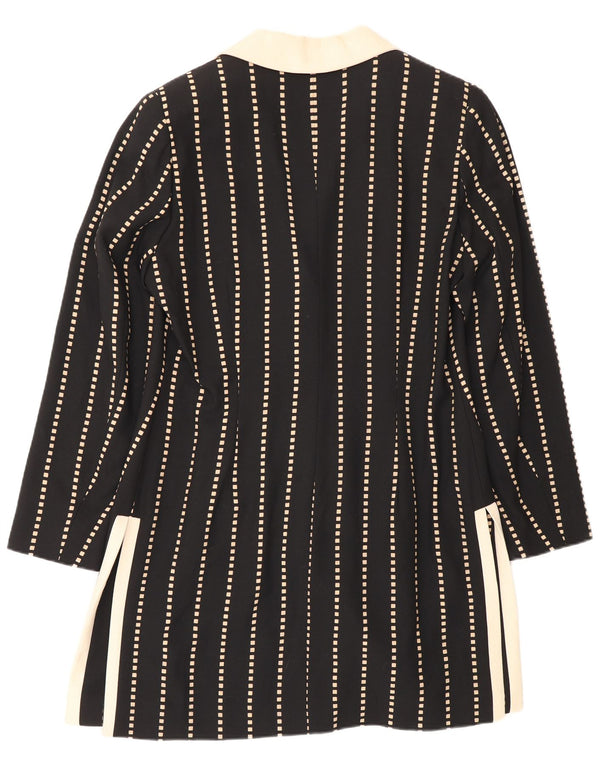 Edward Veste blazer longue à 3 boutons pour femme IT 46 Large Noir Rayé