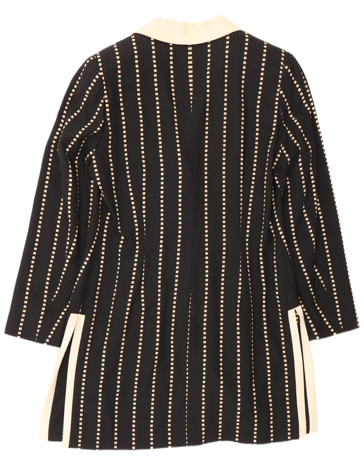 Edward Veste blazer longue à 3 boutons pour femme IT 46 Large Noir Rayé