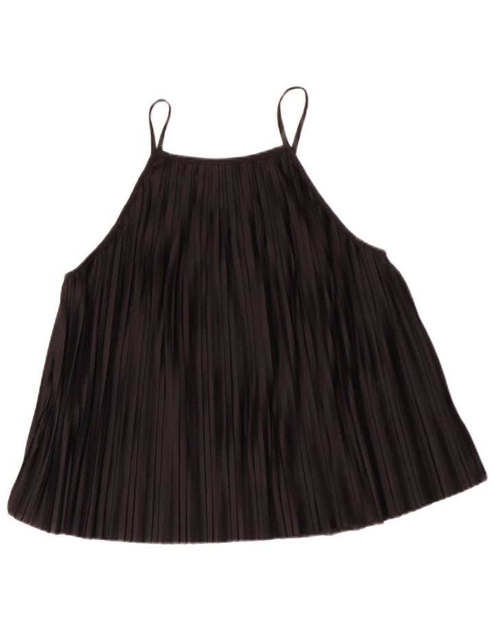 ZARA Womens Cami Top UK 10 Small Black Polyester