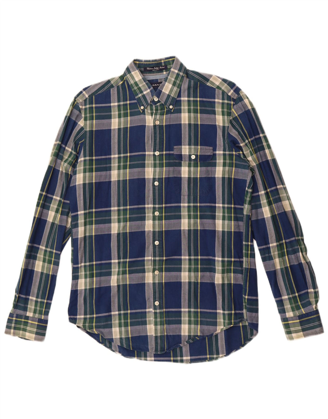 Gant Chemise Regular Fit Homme Bleu Marine Moyen Carreaux Coton