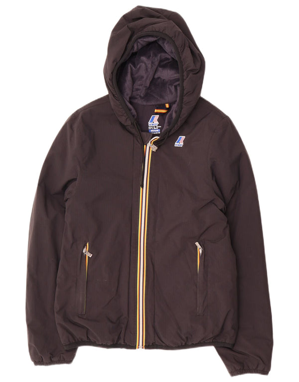 K-Way Veste coupe-vent à capuche pour femme UK 14 Medium Noir Polyamide