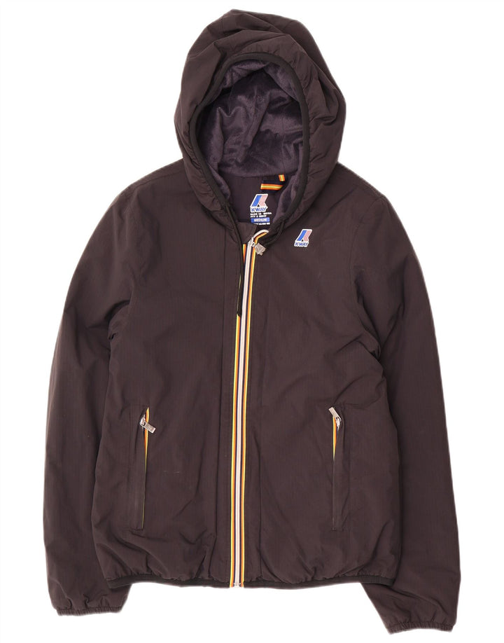K-Way Veste coupe-vent à capuche pour femme UK 14 Medium Noir Polyamide