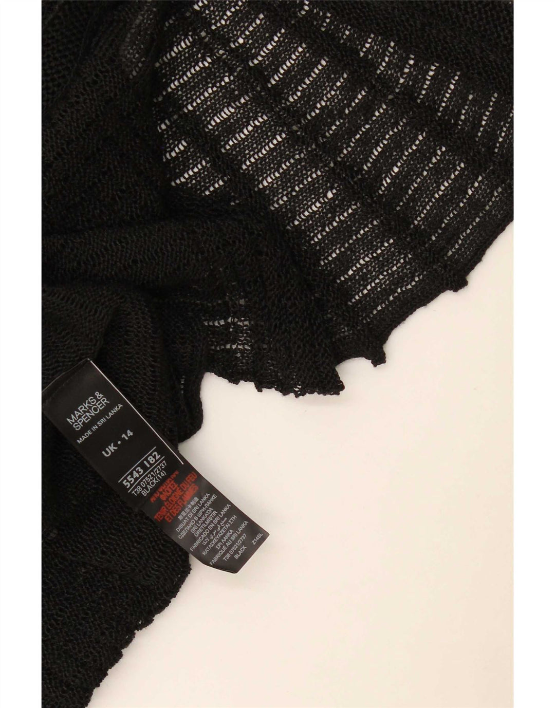 Marks & Spencer Cardigan à manches courtes pour femme UK 44 Lin noir moyen