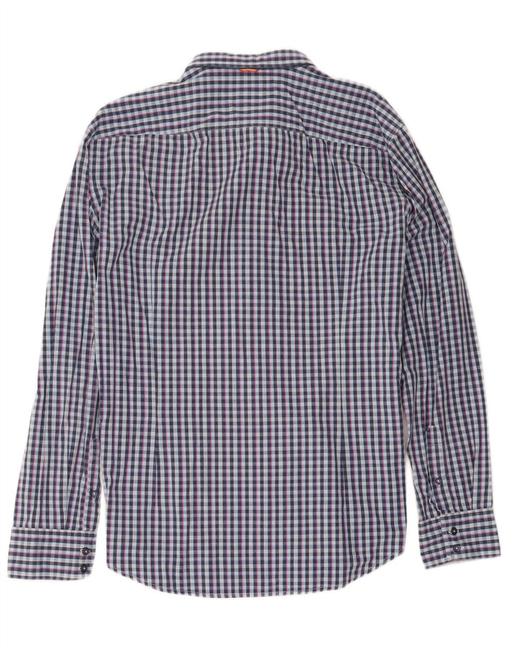 Hugo Boss Chemise XL en coton à carreaux bleus pour homme