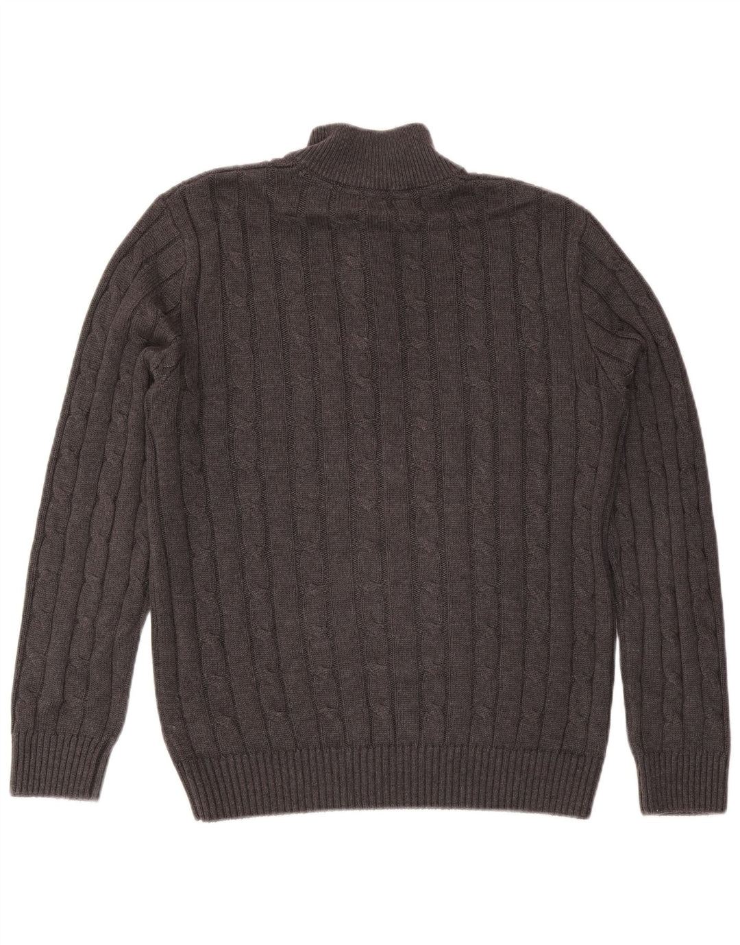Crew Clothing Pull à col zippé pour homme en coton gris moyen