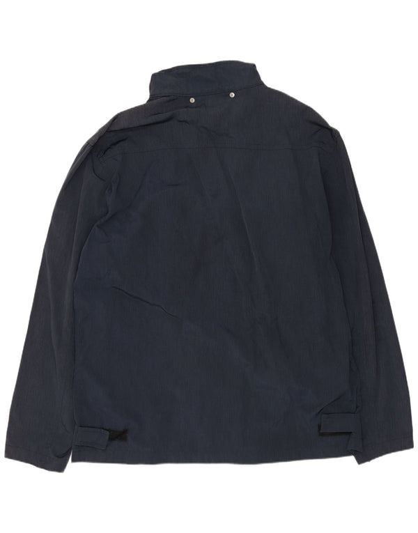 Trussardi Mens Rain Jacket IT 52 XL Navy Blue Polyamide