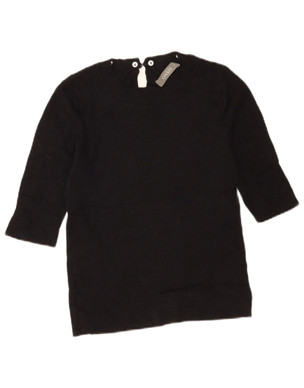 Oasis Haut à manches 3/4 pour femme UK 8 Small Noir