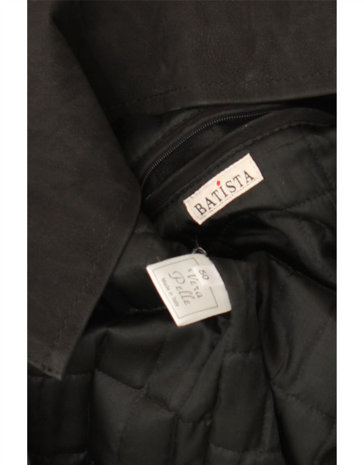 veste en cuir homme vintage IT 50 Grand cuir noir