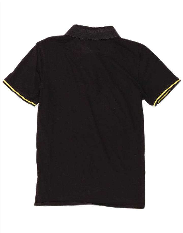 Guess Polo à manches courtes pour hommes, coupe régulière, coton noir moyen
