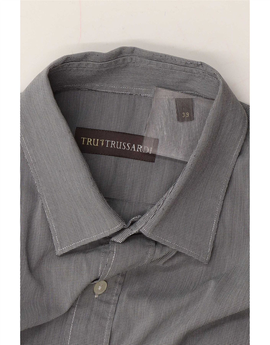 Trussardi Chemise Homme Taille 39 Pied-de-Poule Gris Moyen