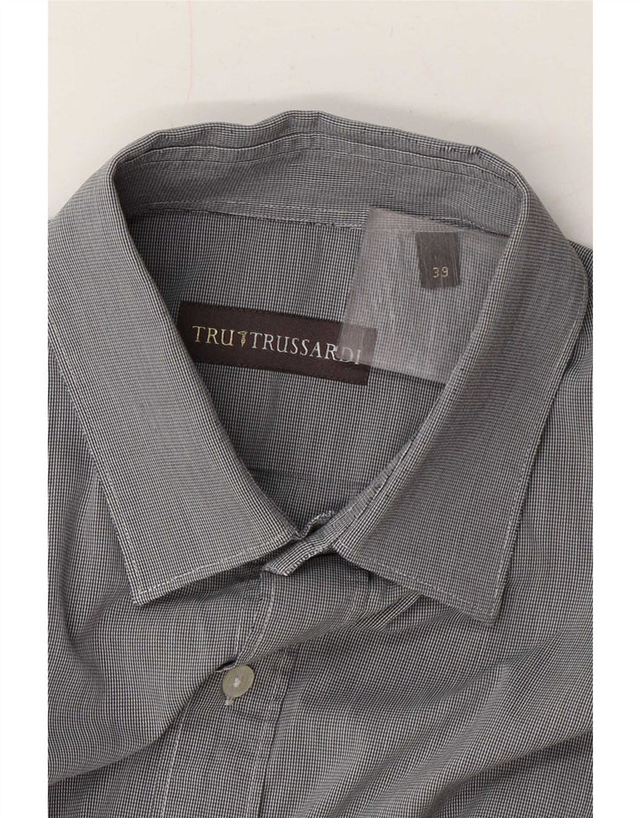 Trussardi Chemise Homme Taille 39 Pied-de-Poule Gris Moyen