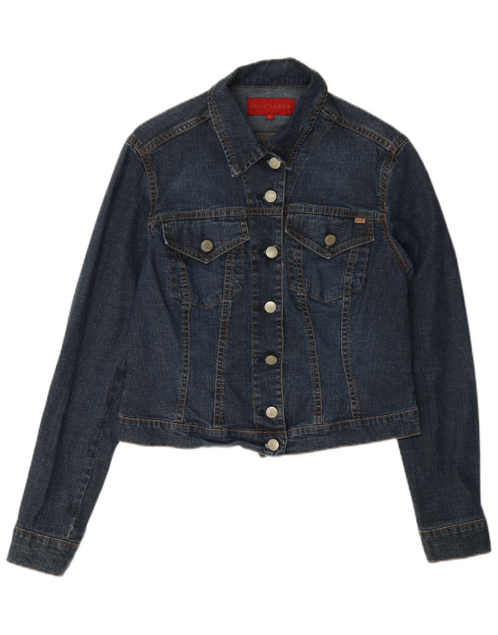 Fcuk Veste en jean courte pour femme UK 12 Bleu moyen