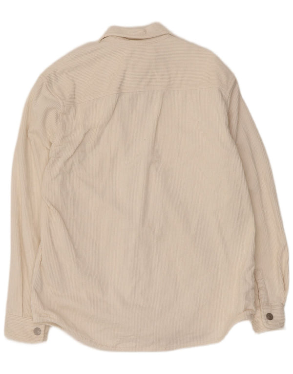 Zara Chemise En Velours Côtelé Coton Blanc Moyen