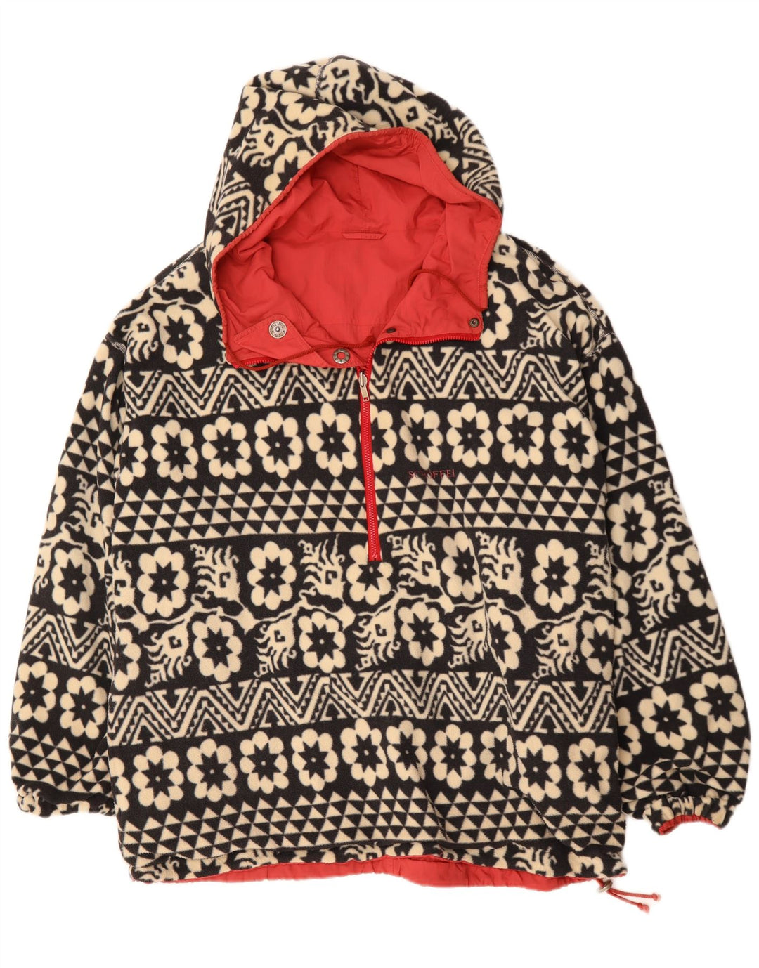 Schoffel Veste réversible à capuche pour homme UK 46 3XL Rouge Floral Rétro