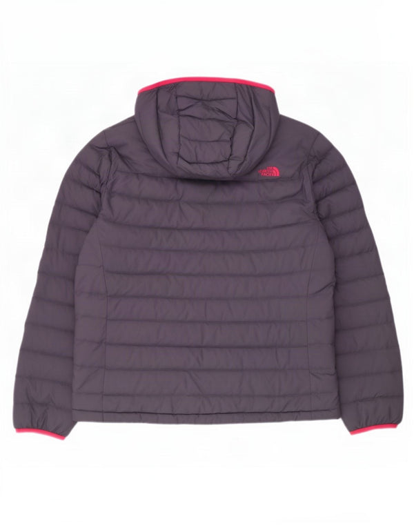 The North Face Veste rembourrée à capuche pour femme UK 16 Large Gris Nylon