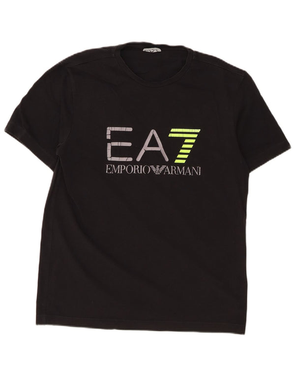Emporio Armani Homme T-Shirt Graphique Haut Noir Moyen Coton