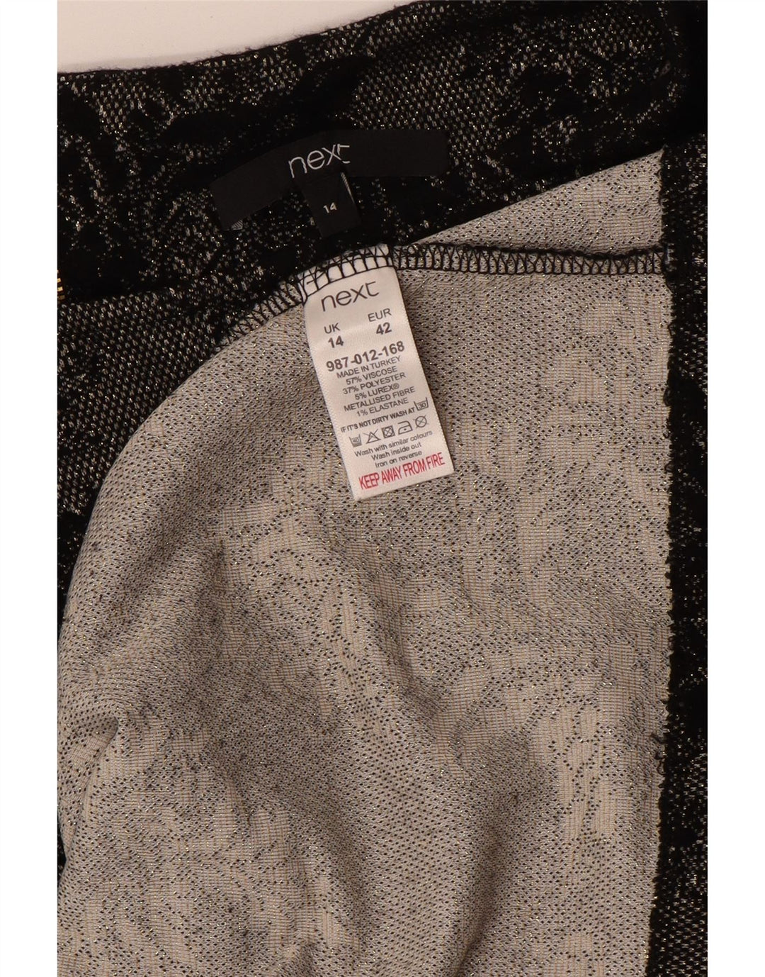 NEXT Robe droite à manches longues pour femme UK 44 Viscose florale gris moyen