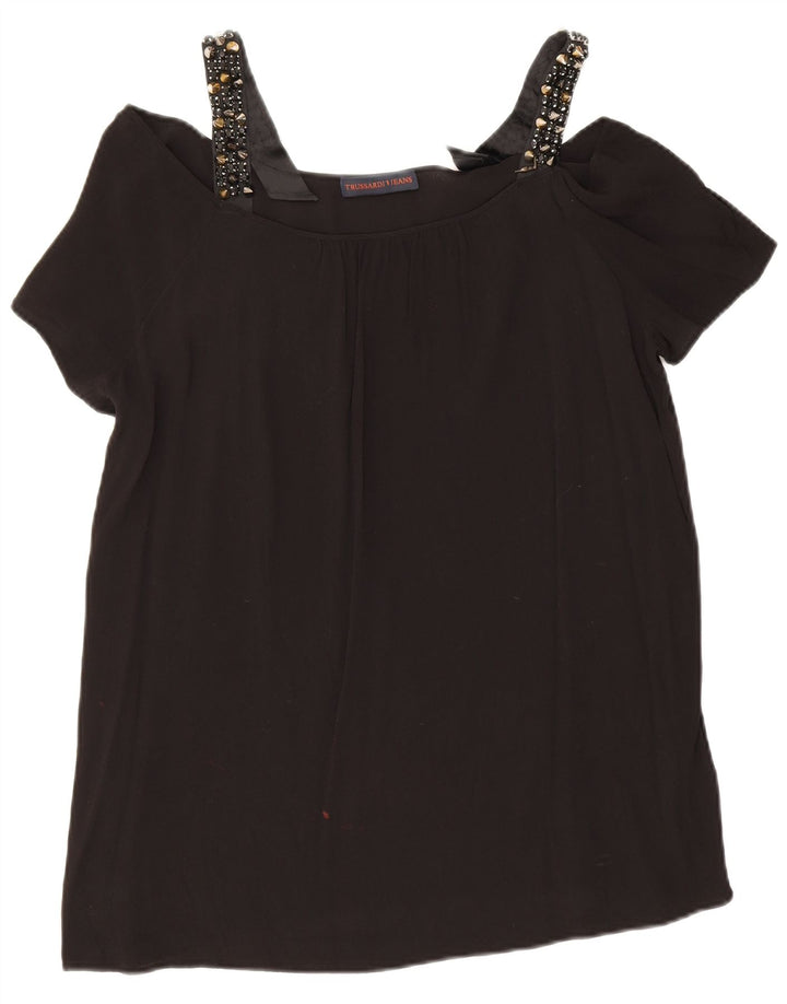 Trussardi Top Épaules Dénudées IT 48 XL Noir Viscose |
