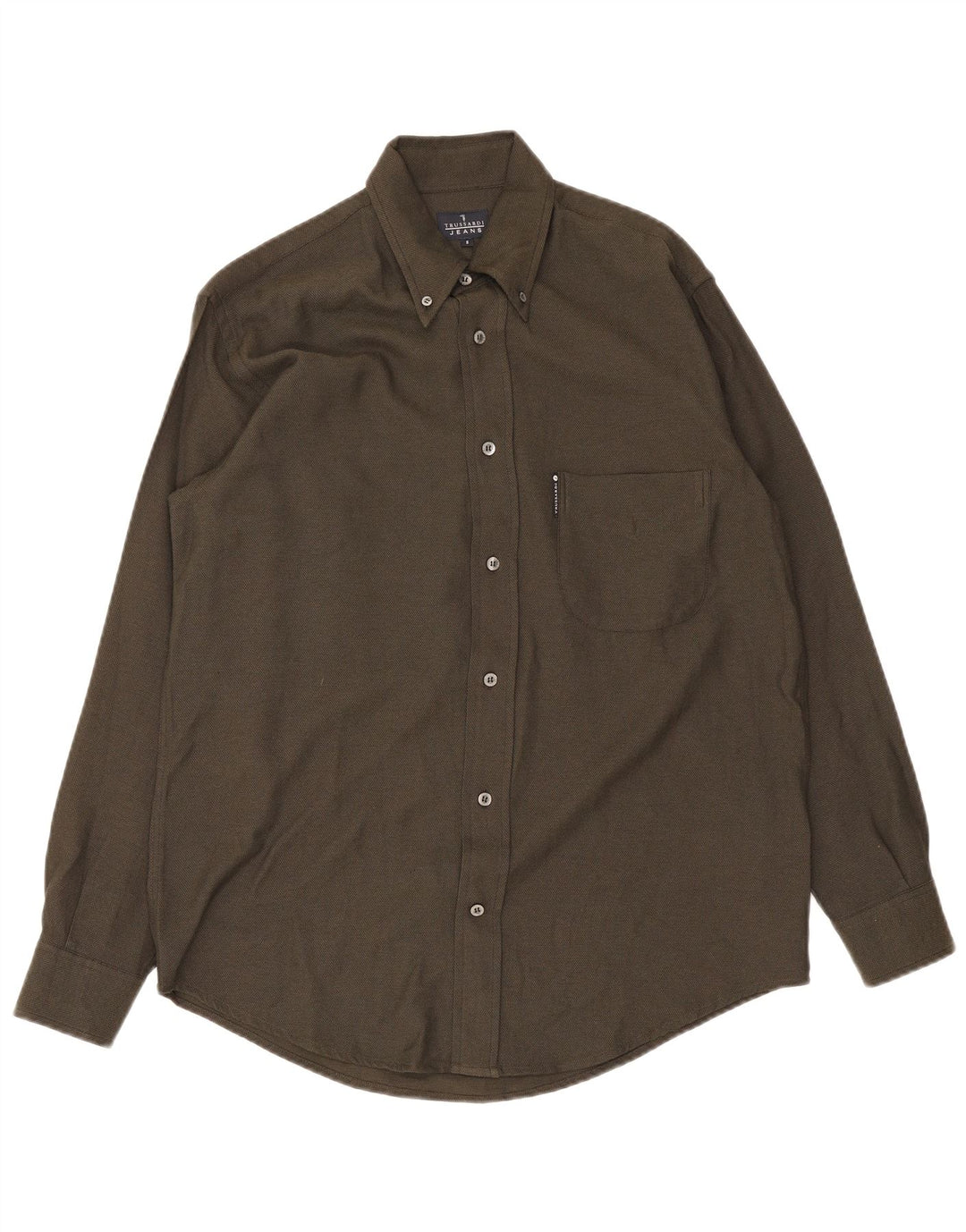 Trussardi Chemise Small Kaki Viscose Homme