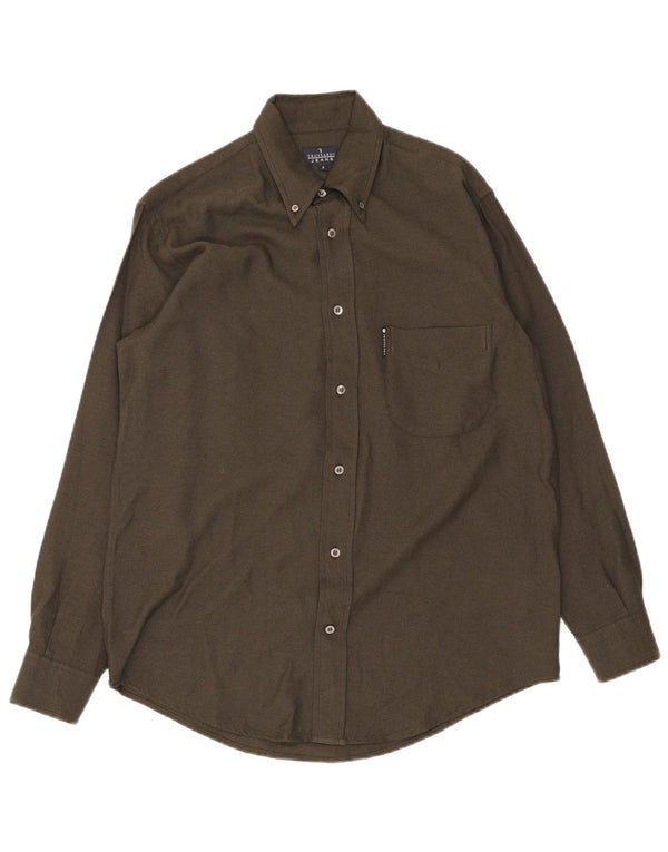 Trussardi Chemise Small Kaki Viscose Homme