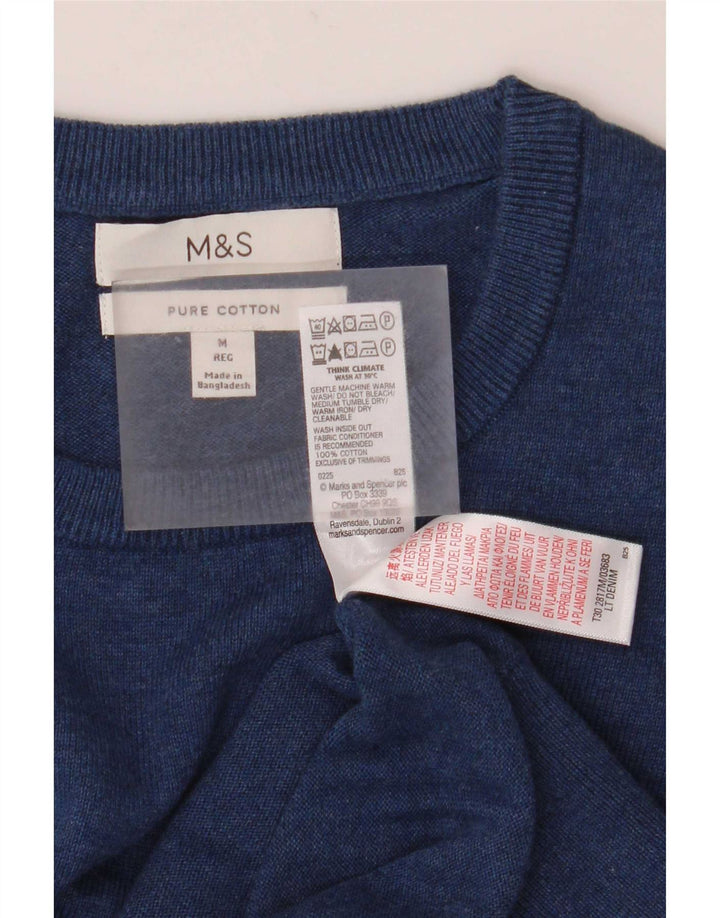Marks & Spencer Pull col rond homme bleu marine moyen coton
