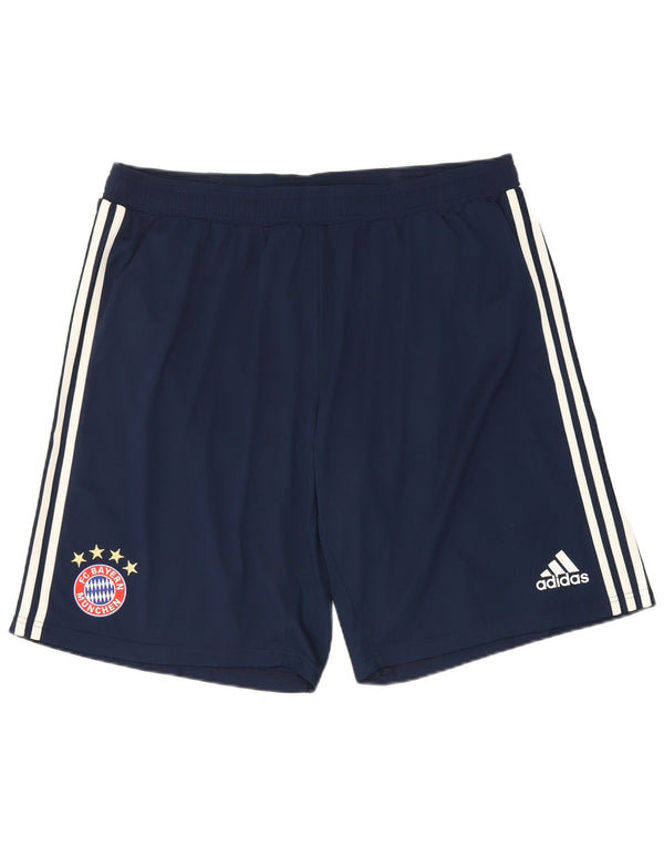 Adidas Mens FC Bayern Munchen Graphic Sport Shorts 2XL  Navy Blue Polyester