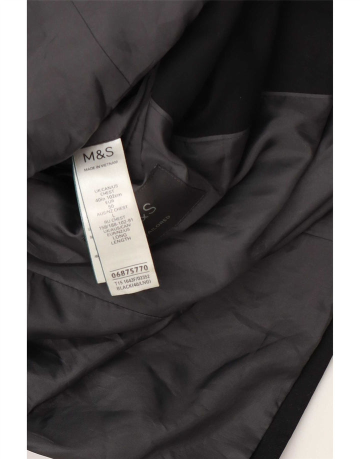 Marks & Spencer Veste blazer à 2 boutons pour homme UK 40 Noir moyen Polyester