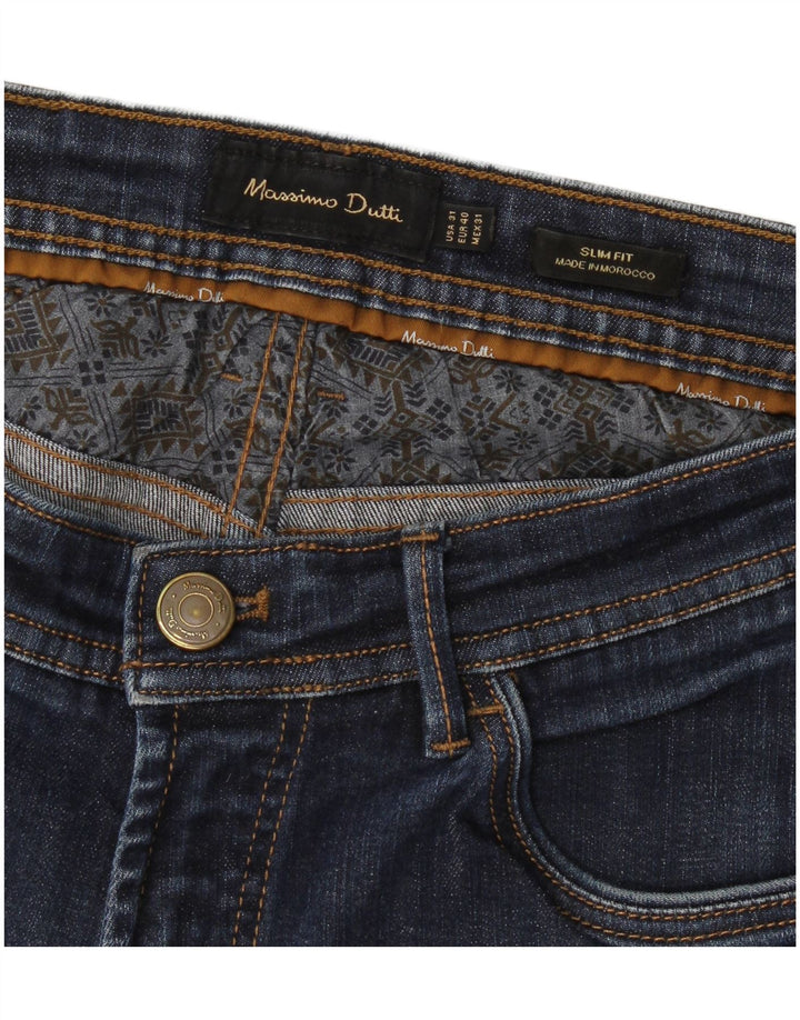 Massimo Dutti Jean slim pour homme EU 40 Medium W31 L30 Bleu