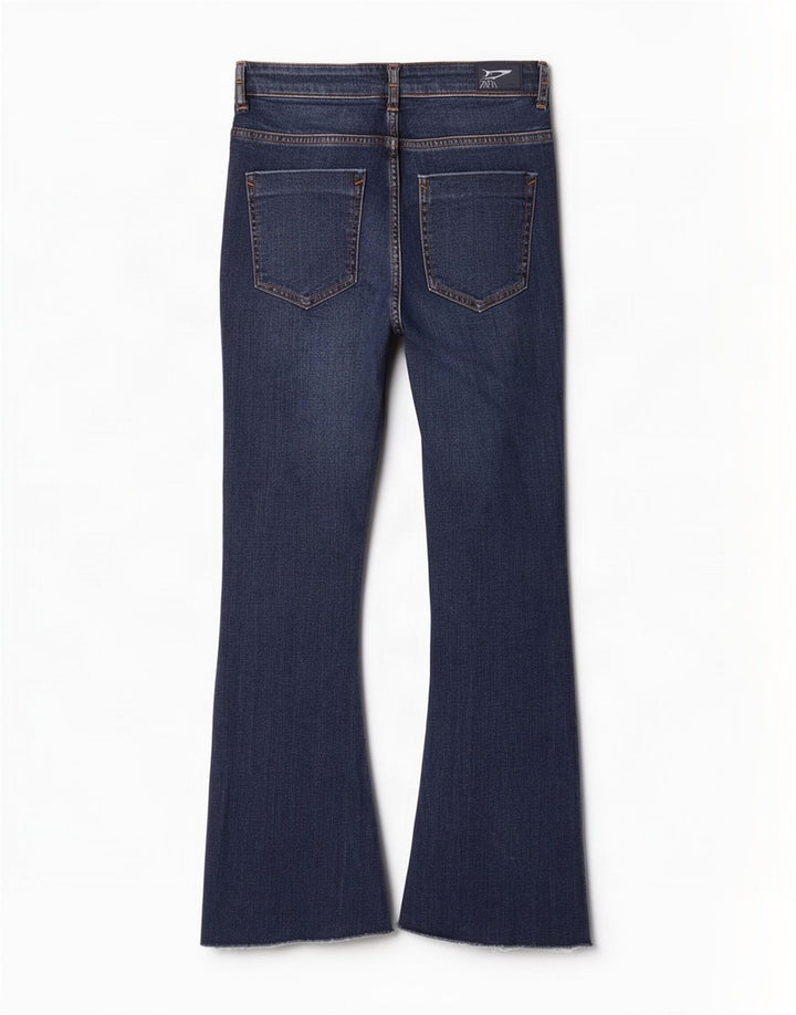 Zara Jean évasé court pour femme EU 38 Small W28 L26 Bleu