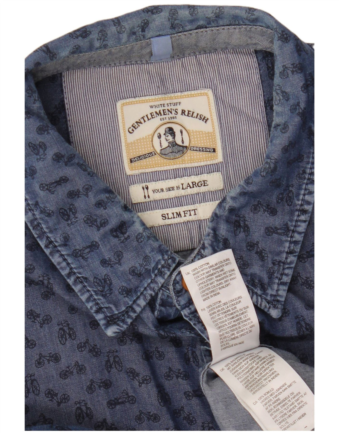 Chemise Slim Fit à motif abstrait White Stuff Homme Bleu Large Coton